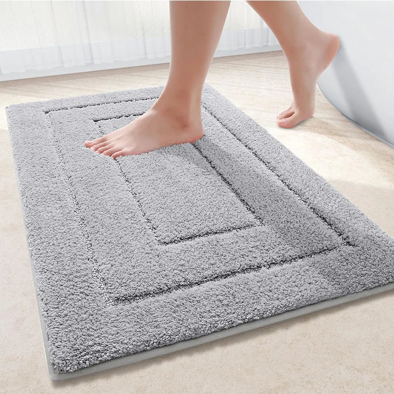 Homaxy Doppelrahmen Velours Badematte Fußmatte Indoor rutschfeste Türmatte Schmutzfang saugfähig Komfortable Badematte