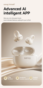 Sanag Z60S Ohrclip-Kopfhörer OWS HiFi-Sound Open-Ear-Ohrhörer Audífonos Bluetooth Kabellose Kopfhörer Flash-Sale Headset