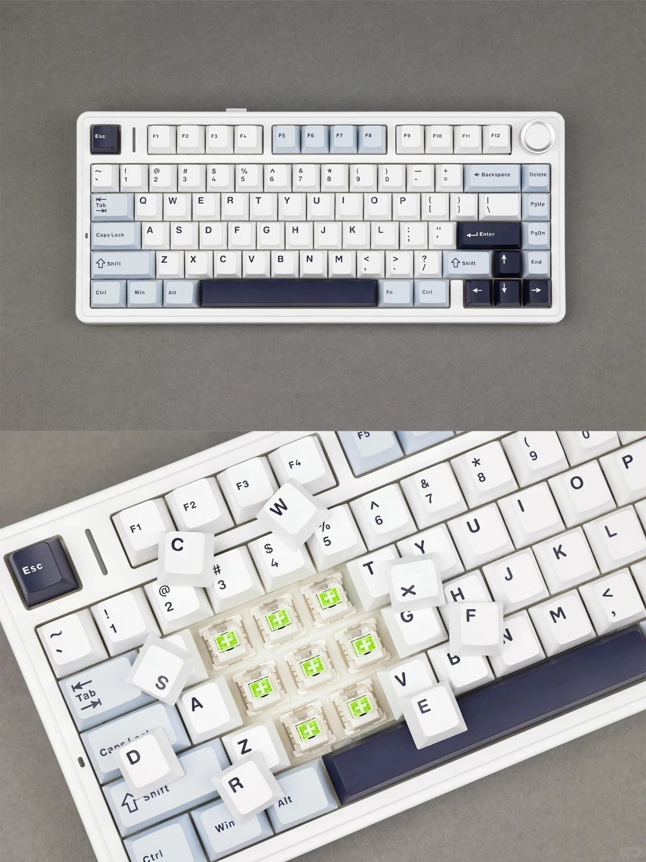 AULA F75 2.4G Kabellos/Bluetooth/Kabelgebunden Gaming Mechanische Tastatur RGB Angepasstes 75% Layout OEM Profil Gasket Struktur