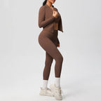 3-teiliges Sportbekleidung Yoga-Set Gym Sport-BH Reißverschlussjacke Leggings Kleidung Sportbekleidung Yoga-Anzüge für Damen Fitness-Set Trainingsanzug