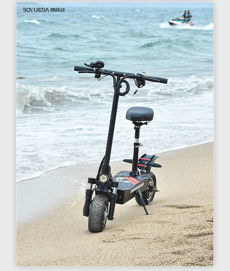 BOYUEDA Q7PRO Elektroroller 3200W Doppelmotor 52V19AH Faltbar 10 Zoll Reifen 70KM/H Höchstgeschwindigkeit 70KM Reichweite mit Sitz