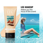 Wasserdichte Körper-Foundation mit gratis Puderquaste, Bronze Bein Make-up, lang anhaltende Bräunungscreme 100ml 3 Farben