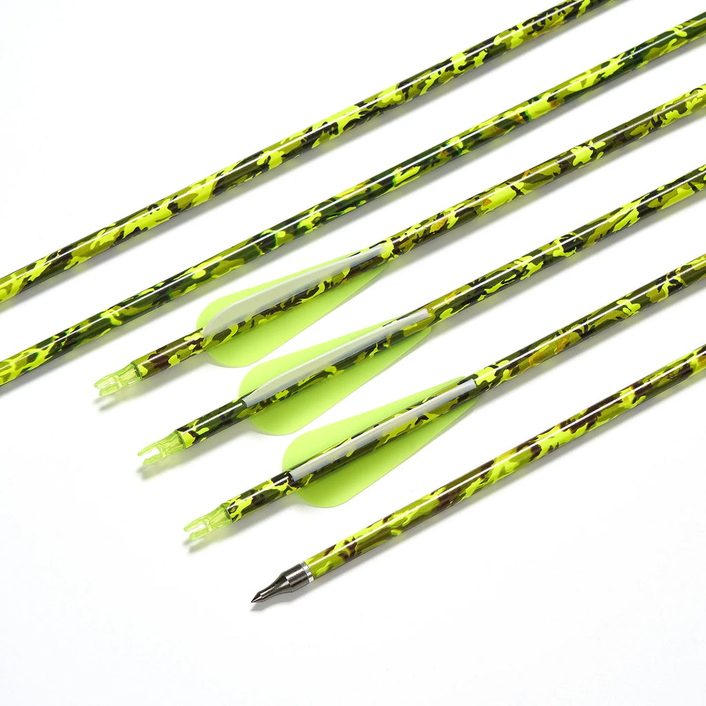 Toparchery 31,5 Zoll Mischcarbonpfeile ID 6,2mm Kunststofffedern Outdoor Ziel Jagd und Schießen