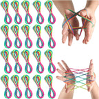 Regenbogen Cats Cradle Schnur 1.6M/63 Zoll Lange Regenbogen Bunte Fingerschnur Chinesische Fingerspiele Spielzeug für Kinder