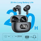 Drahtlose Kopfhörer 40dB Geräuschunterdrückung Bluetooth 5.3 Kopfhörer 6 Mikrofone ENC mit LED-Anzeige HD-Anruf TWS-Ohrhörer Transparenzmodus
