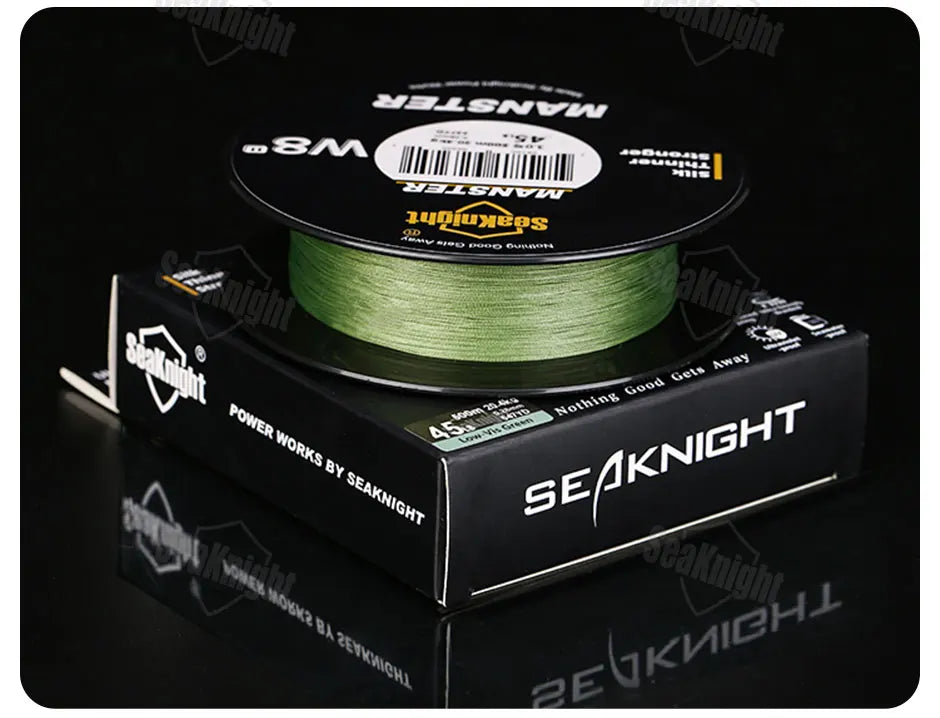 SeaKnight Brand W8 II Serie 500M 8-fach geflochtene Angelschnur aus PE, fortschrittliche geflochtene PE-Schnur, UV-beständige Salzwasser-Schutzbeschichtung