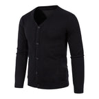 2024 M-5XL Herbst Herren Strickjacke Dünner V-Ausschnitt Basic Elastisch Slim Fit Dünner Pullover Einfarbig Freizeit Vielseitige Jacke