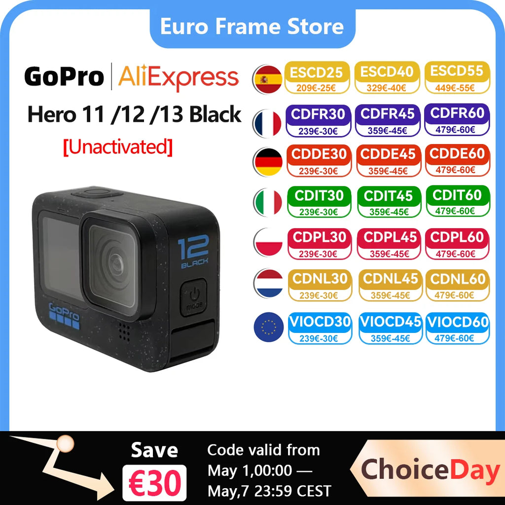 GoPro HERO 11/12/13 Black Action-Kamera HyperSmooth6.0 5.3k60fps Video 27MP Helm Sportkamera GoPro Hero 11/12/13 Black