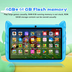BDF Cartoon-Muster 7 Zoll Kinder-Tablet Quad Core 4GB RAM 64GB ROM Android 13 Google Lernspiele Tablets 4000mAh