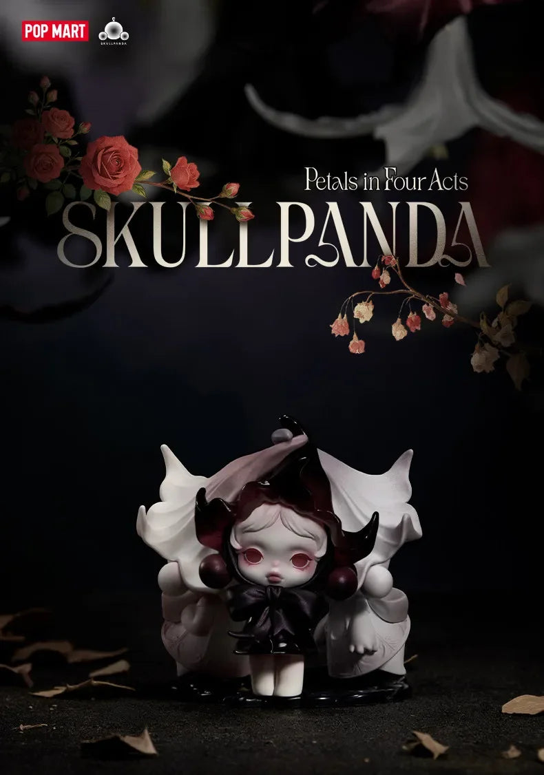 POP MART SKULLPANDA Petals In Four Acts Serie Mystery Box Genuine Blind Box Überraschungsspielzeug Taschenornament Figur Heimdeko Desktop