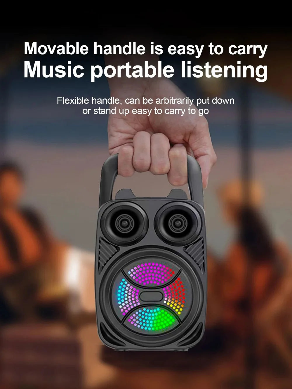 500mAh Bluetooth-Lautsprecher Soundbox Hochleistungs-Bluetooth-Lautsprecher TF-UDisk-Karaoke-Handlautsprecher Subwoofer zum Tanzen