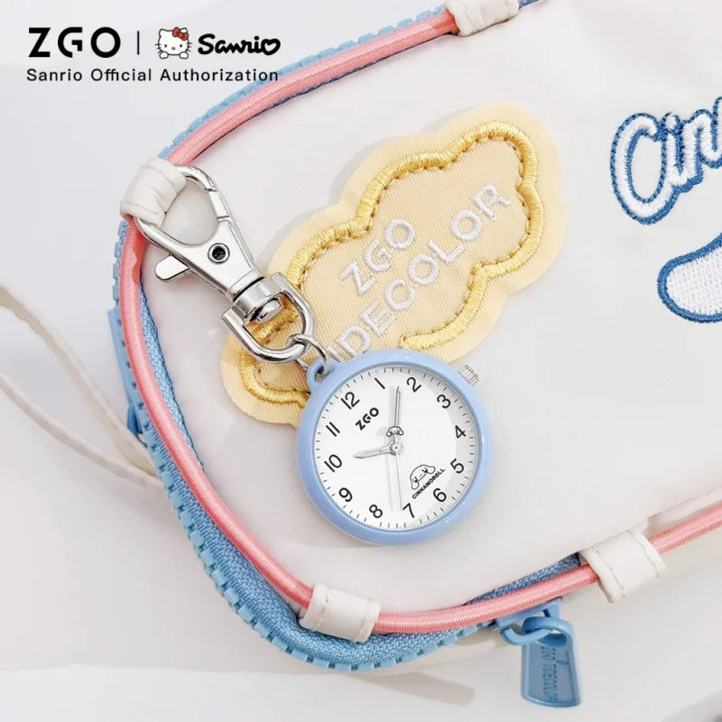ZGO Sanrio Cinnamoroll Lady Pocket Watch, Simple Design Sense Pendant Watch, Waterproof, Quartz Watch, Gift 733