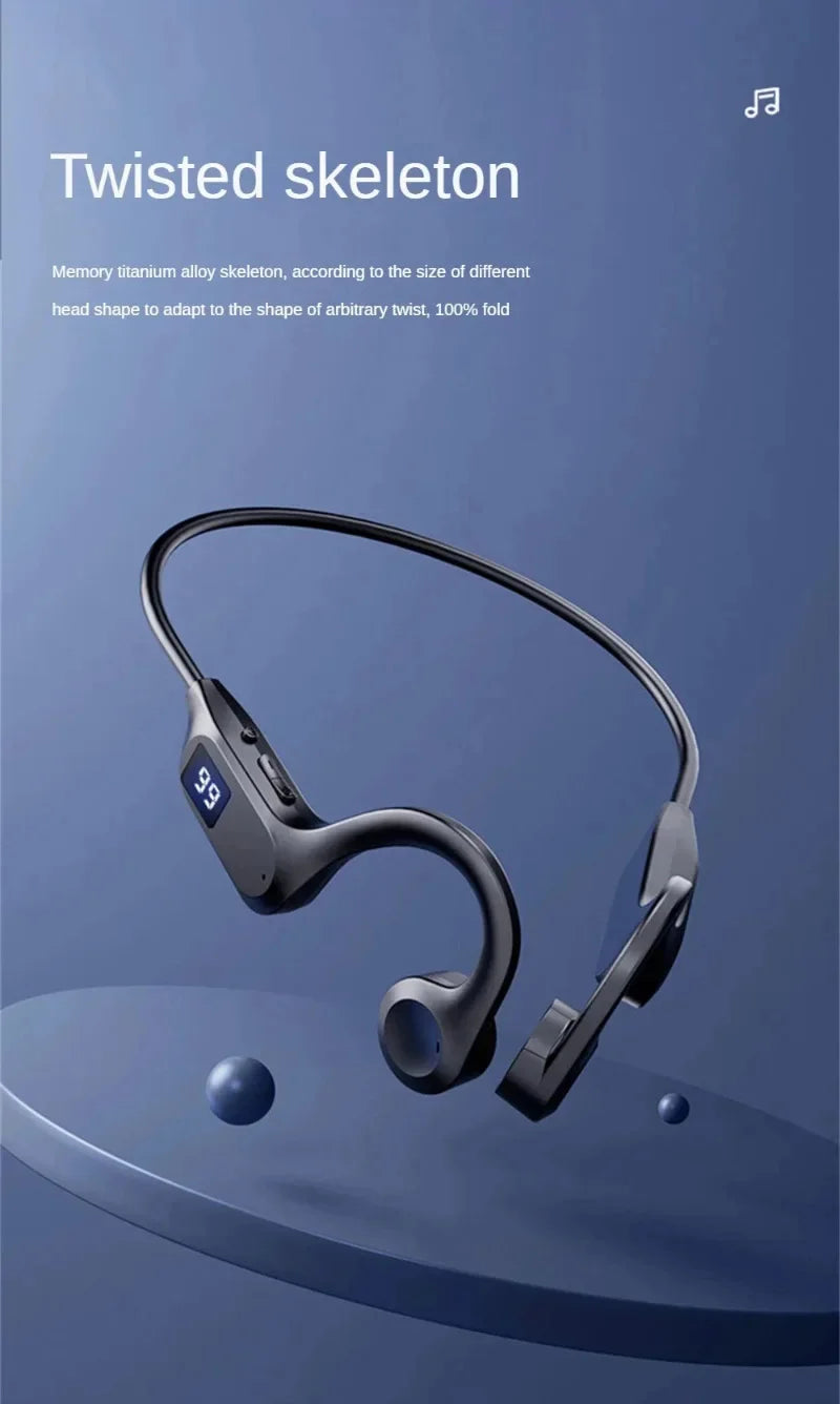 Lenovo Hot Real Bone Conduction Sport-Kopfhörer Kabelloser Kopfhörer Bluetooth-kompatibles Headset Freisprechfunktion mit Mikrofon zum Laufen