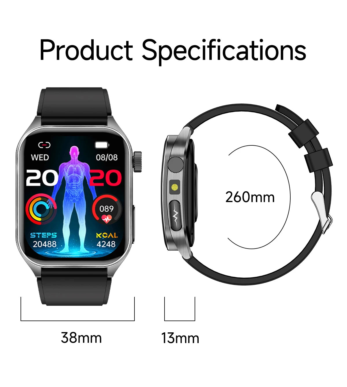 2026 Neue Gesundheits-Smartwatch Lasertherapie Reduziert Drei Hochs Blutsauerstoff Blutdruck Harnsäure Blutfette EKG-Smartwatch Für Herren
