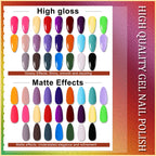 28tlg./Set Gel-Nagellack-Set Glasflasche Soak Off UV-Gel-Lack Rot Rosa Bunter Gel-Nagellack Matt Top Base Coat Nagelgel-Kit