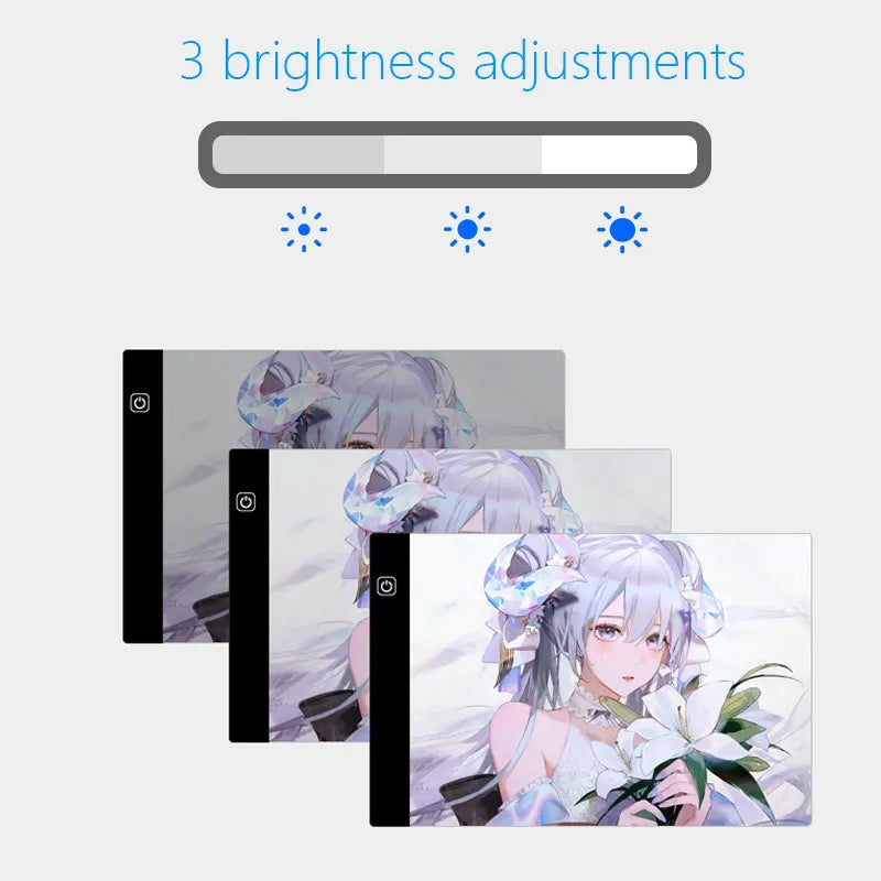 LED Leuchtpad Kopiertisch Transparentes Schreib- und Zeichenbrett Ideal für Künstler und Studenten Anime-Kunst Replizierung Zeichentool