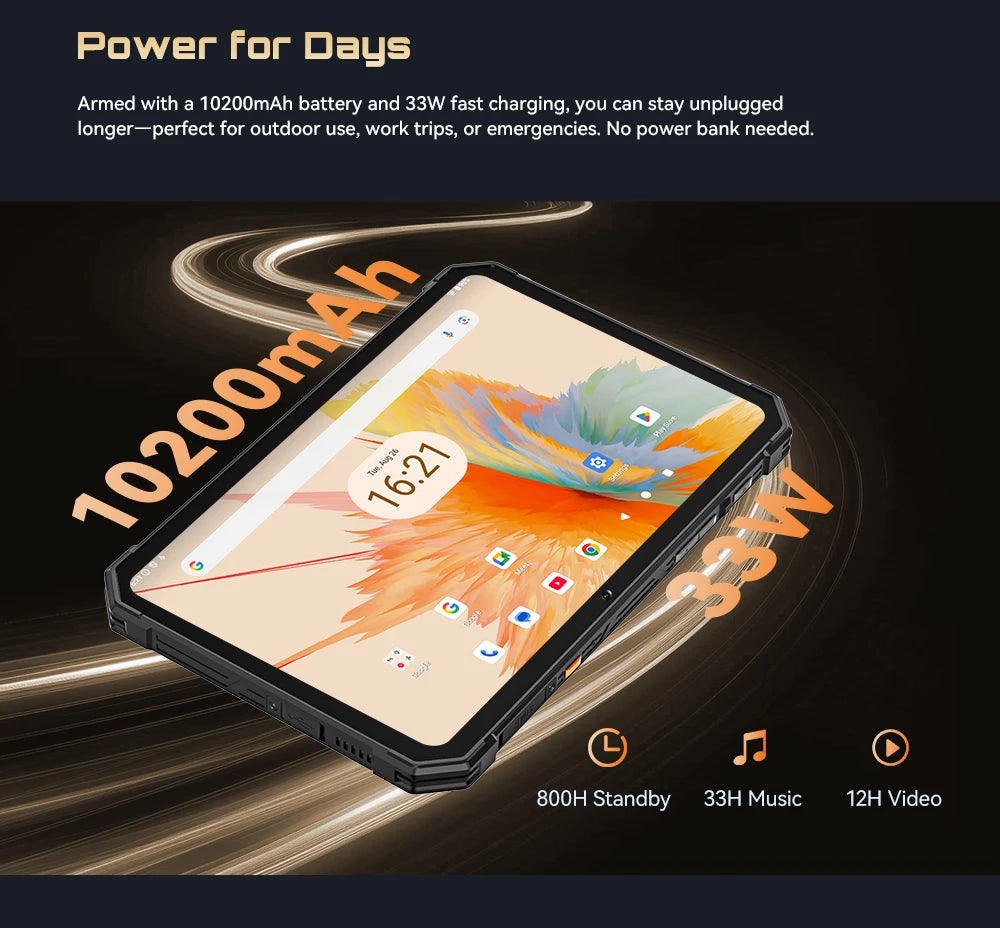 Android Tablet Cubot TAB KingKong Mini, 10200mAh Mega Akku 16GB(6+10), 128GB, Camping-Licht, 8,68 Zoll Bildschirm, 48MP Kamera, GPS