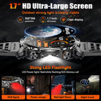 2026 Neue TANK Ultra 1400mAh Akku Militär Smartwatch 10ATM Wasserdicht Herzfrequenz Taktische LED Taschenlampe Herren Sportarmband