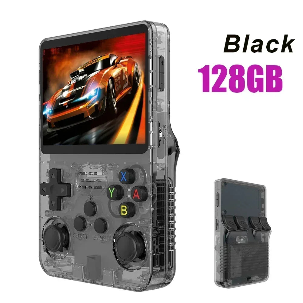 128G R36S Retro Handheld-Videospielkonsole Linux-System 3,5 Zoll IPS-Bildschirm R35s Pro Tragbarer Taschen-Videoplayer 64 GB Spiele