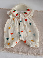 MILANCEL Sommer-Baby-Strampler 0-24M Süßer Liebes-Kleinkind-Overall Dünn Belüftete Babykleidung Karotten-Mädchen Einteiler