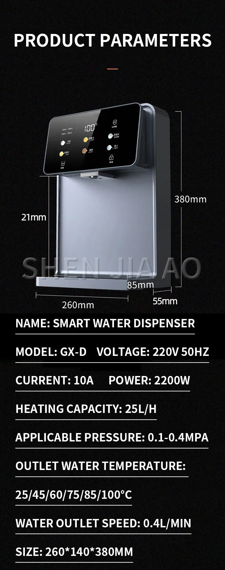 Wandmontierter Instant-Warmwasserspender UV-Sterilisation Quantitative Wasserausgabe 100℃ Wasserkocher Smart Dispenser für Zuhause