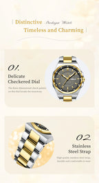 POEDAGAR Fashion Damen-Armbanduhr, Top Elegant, Woche, Datum, Damen-Uhr, Quarz, Edelstahl, Leuchtend, Wasserdicht, Damenuhren, Reloj