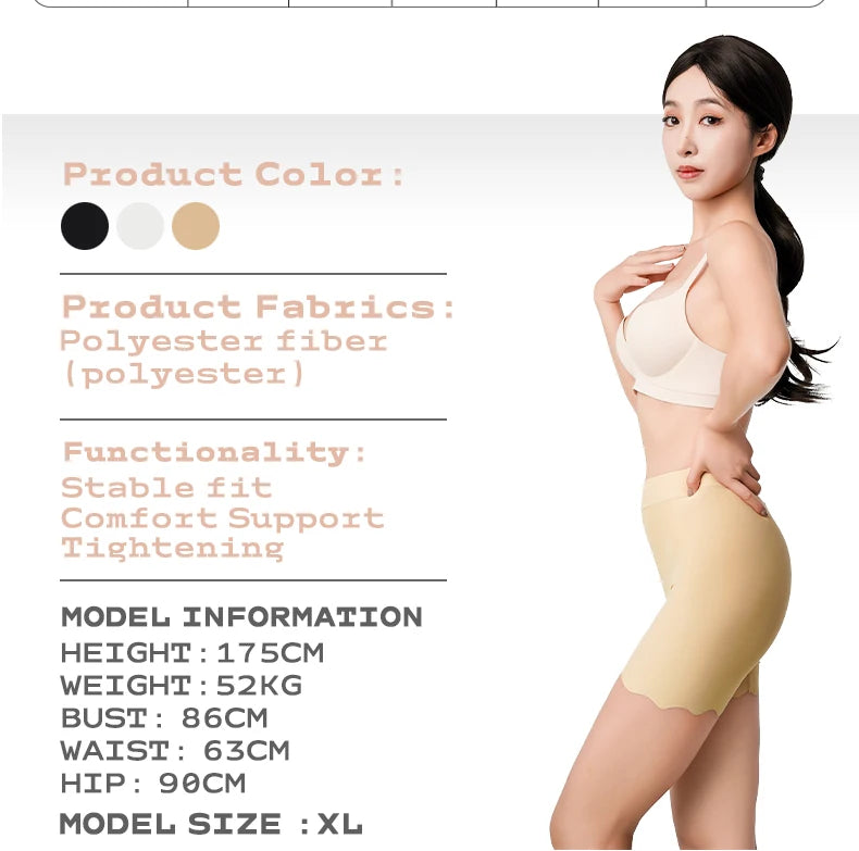 2er-Pack Nahtlose Sicherheits-Shorts Damen Eisseide Sommer Anti-Scheuer Unterwäsche Boxershorts Unterrock-Slip Übergröße Kurze Leggings 40-100kg