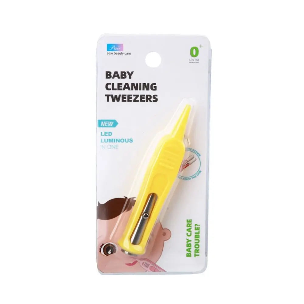 1 Stk. Baby-Nasenklammer, Säuglings-Ohr-Nasen-Nabel-Sicherheits-Pinzette, sichere Zange, Reinigungszubehör, Pinzette mit LED-Licht