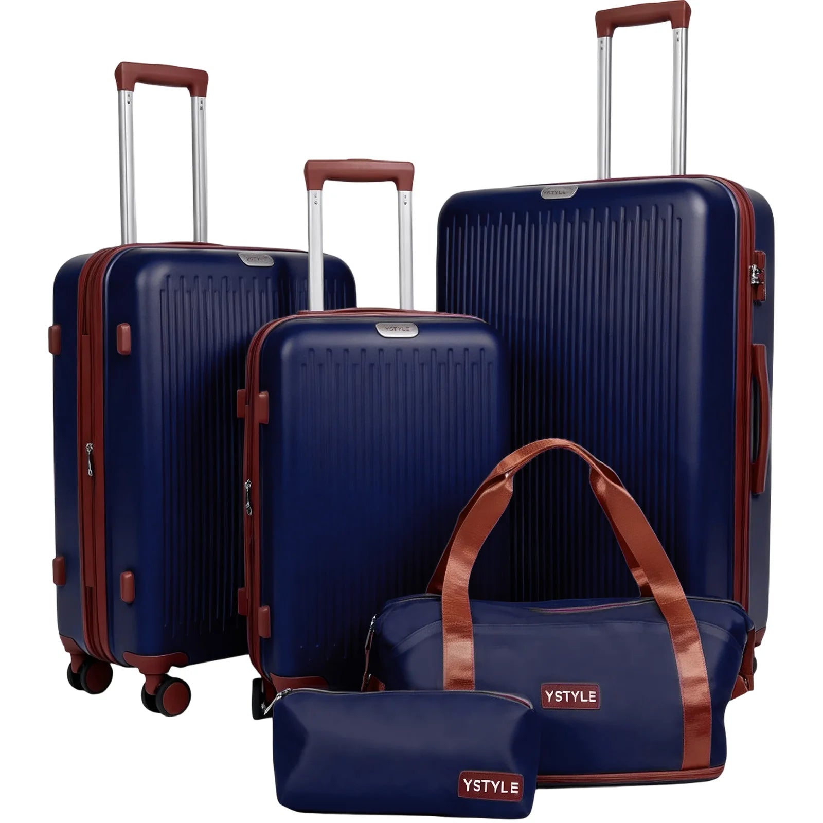 Premium Verdickter 5-teiliger Koffersatz, 20/24/28 Zoll Trolley-Koffer ausgestattet mit 360° drehbaren Rollen & Sicherheitsschloss, Robuster Mehrgrößenkoffer für Geschäfts- & Alltagsreisen