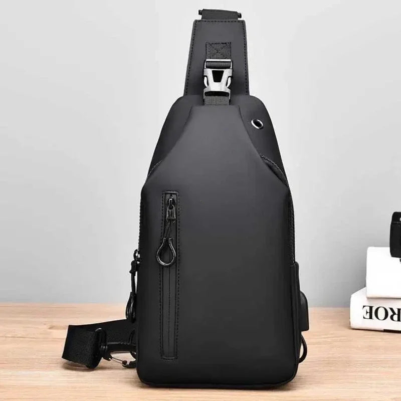 Men Bag Fashion New Solid Color Men Chest Bag Outdoor Casual Fashion One Shoulder Crossbody Bag Nylon USB Charging Shoulder Bags Hauptbild