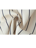 HH Damen Frühling Neue Mode Vintage Vielseitige Beige Gestreifte Puffärmel-Shirt + Hochtaillierte Lockere Plissierte Lässige Lange Hose Set
