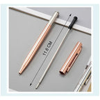 20-200 Stifte Neu Schlanke Metall-Kugelschreiber Roségold Benutzerdefiniertes Logo Werbung Schriftzug Gravierter Name Schul-Bürobedarf Geschenke