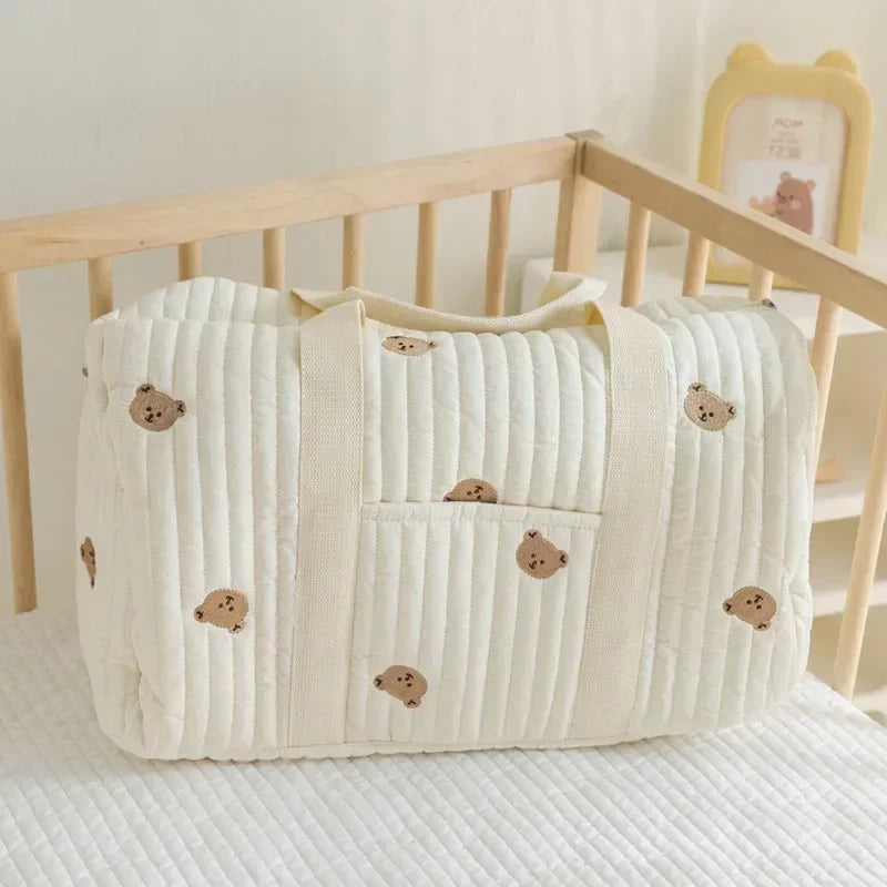 Wickeltasche Bär Umstandspaket Baby Windeltasche Kinderwagen Windel-Organizer Tragbare Einkaufstaschen Reise-Wickeltasche Messenger Bag