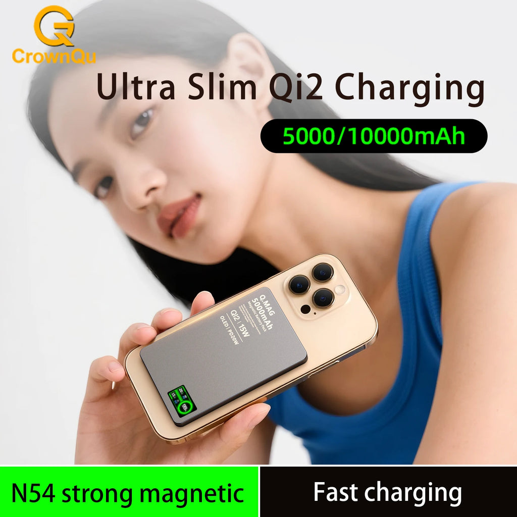 QI 2.1 Magnetische Powerbank Kabelloses Schnellladen Tragbarer externer Ersatzakku für iPhone 12-17 Pro Watch Airpods 5000/10000mAh