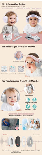 Baby-Kopfhörer mit Geräuschunterdrückung, Schlaf-Schalldämmung, Sicherheit, Lärmreduzierung, Ohrenschützer für Babys mit rutschfestem Band