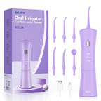Sejoy Tragbarer elektrischer Munddusche Wasserflosser 6 Düsen 3 Modi Wiederaufladbarer Smart Dental Water Jet Zahnreiniger