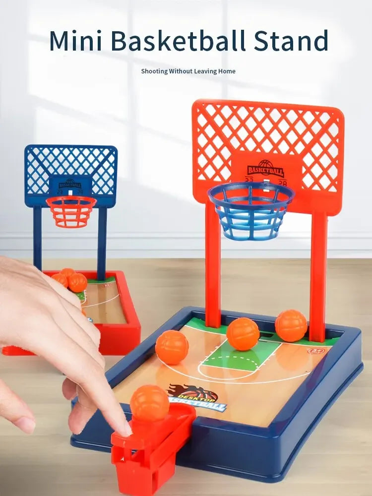 Basketballspiel. Mini-Tischplatte, tragbar für Reisen oder Büro. Spielset für drinnen und draußen. Lustiges Sport-Neuheitenspielzeug oder Geschenk