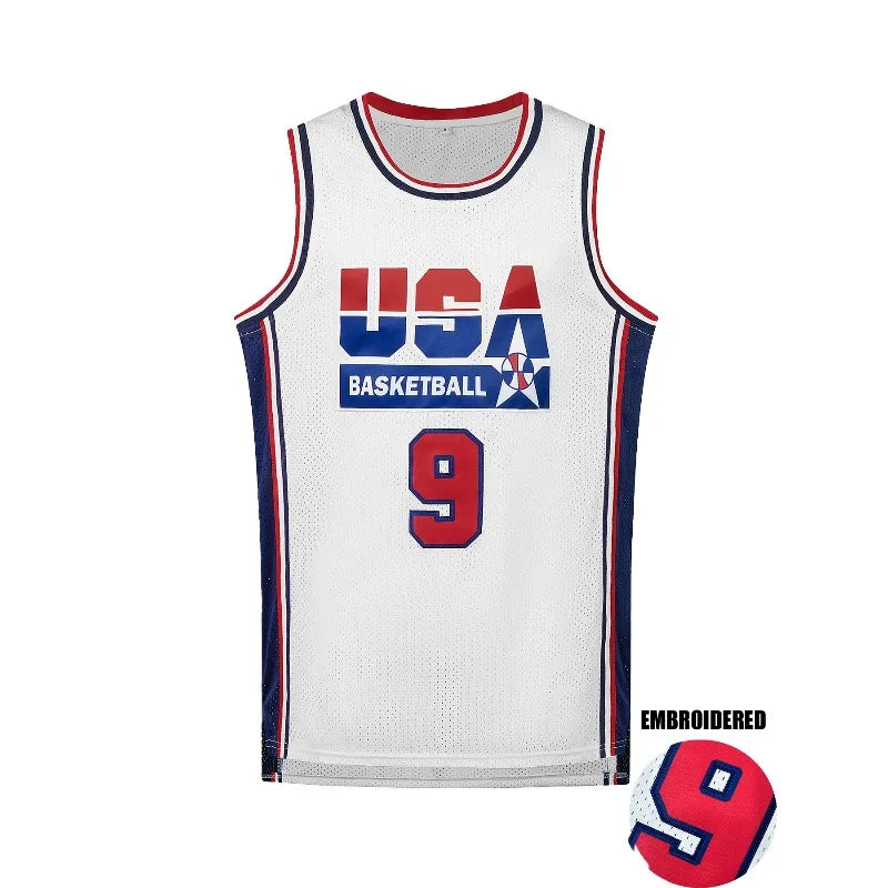 Herren besticktes #9 Basketball-Trikot, atmungsaktive Sportbekleidung, ärmellose Trainingsuniform, Team-Weste, Tops im neuen Design