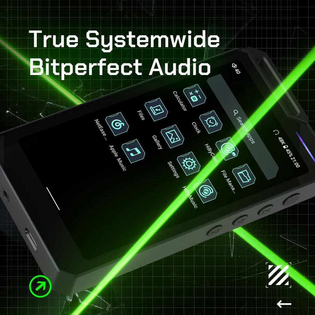 HiBy R4 ES9018Q2M*4 Android12 HiFi-Musikplayer MP3-Audio Bluetooth WiFi DSD256 MQA 16x USB DAC Kopfhörer-Verstärker 11 Std. 4,7'' OPA1652