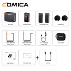 Comica Vimo C 2.4G Mini kabelloses Ansteckmikrofon mit Ladecase, für Smartphone Kamera Podcast Interview YouTube Facebook