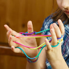 Regenbogen Cats Cradle Schnur 1.6M/63 Zoll Lange Regenbogen Bunte Fingerschnur Chinesische Fingerspiele Spielzeug für Kinder