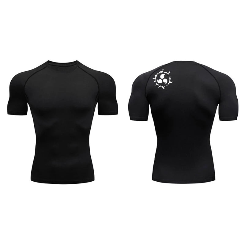 Grafische Kompressionsshirts für Herren, athletisch, schnell trocknend, Rash Guard, dehnbar, Baselayer, Unterhemden, Fitnessstudio, Workout, Lauf-T-Shirt-Oberteile