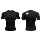Grafische Kompressionsshirts für Herren, athletisch, schnell trocknend, Rash Guard, dehnbar, Baselayer, Unterhemden, Fitnessstudio, Workout, Lauf-T-Shirt-Oberteile
