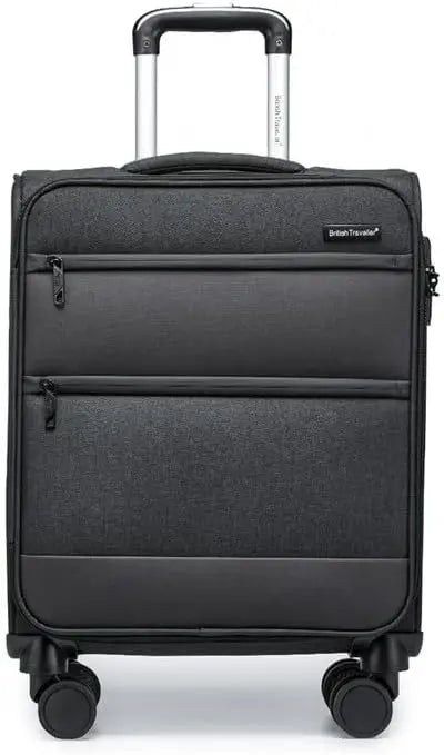 Britisches Traveller Frachtkoffer 53.5x40x21cm Leichtgewicht Handgepäck 4 Rollen TSA Schloss Weichgepäck Stoff