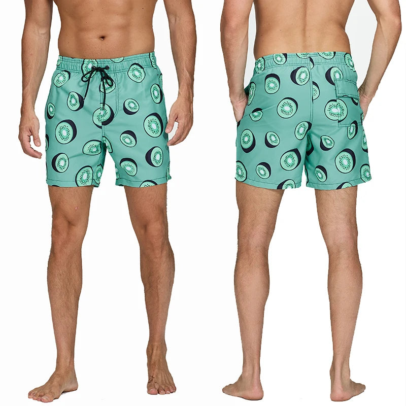 Escatch Schnelltrocknende Sommer Badeshorts für Herren, Beach Boardshorts, Badehosen für Männer, Schwimmhosen, Herren Sportbekleidung, Strandmode, Fitness Übergrößen