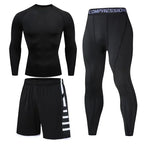 Herren Lauf-Trainingsanzug Fitness Sportbekleidungs-Set Kompressions-Leggings Sportkleidung Gym Enganliegende Jogginghose Rash Guard Lycra