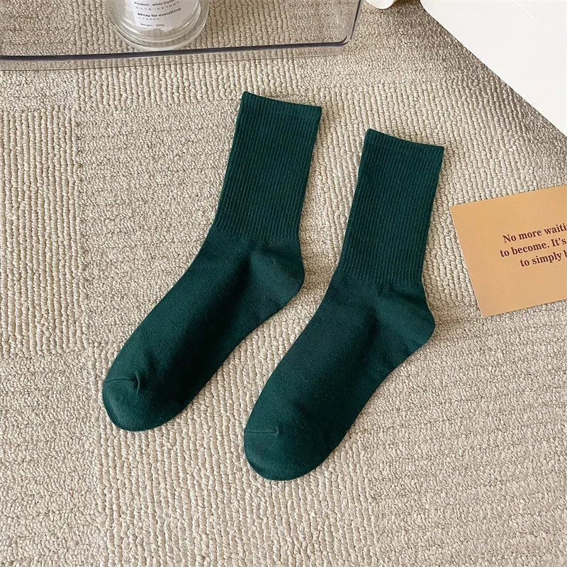 33 Farben Sommer Baumwolle Weiche Socken Fröhlich Bunte Damen Mid-Tube Strümpfe Modetrend Rot Grün Knöchelsocken Herbst Strumpfwaren