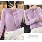 100 % Merinowolle Pullover Damen O-Ausschnitt Kaschmir Strickwaren Female Pullover Herbst Winter Freizeit Oberteile Einfarbig Weiche Kleidung