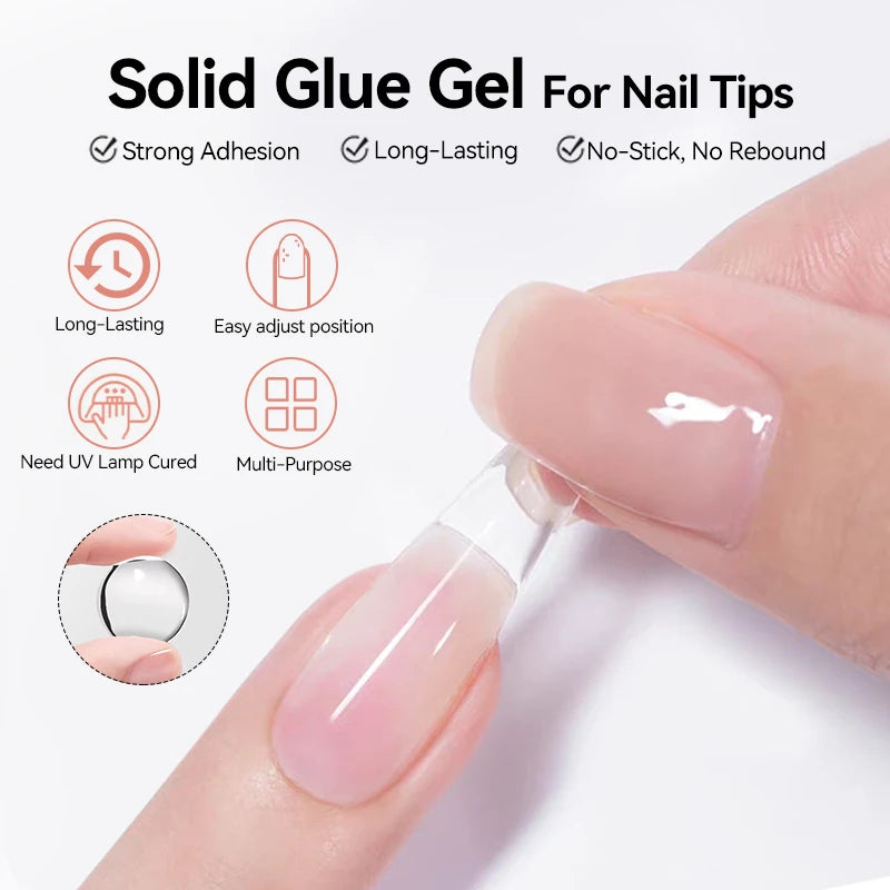 UR SUGAR 3tlg. Künstliche Nägel Set mit 420Stk. matten Soft Gel Tips Solid Glue Gel Entferner Schnelles Nagelverlängerungs-Kit Nagelpflege Starter-Set