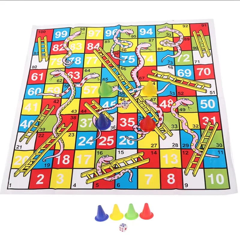 Schach Schlange Leiter Flug 38cm/14.96Zoll Pädagogisches Kinderspielzeug Interessantes Brettspiel Set Tragbares Flugschach Brettspiel